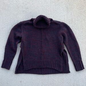 John + Jenn Turtleneck Sweater Women’s Small Burgundy Marled Chunky Knit